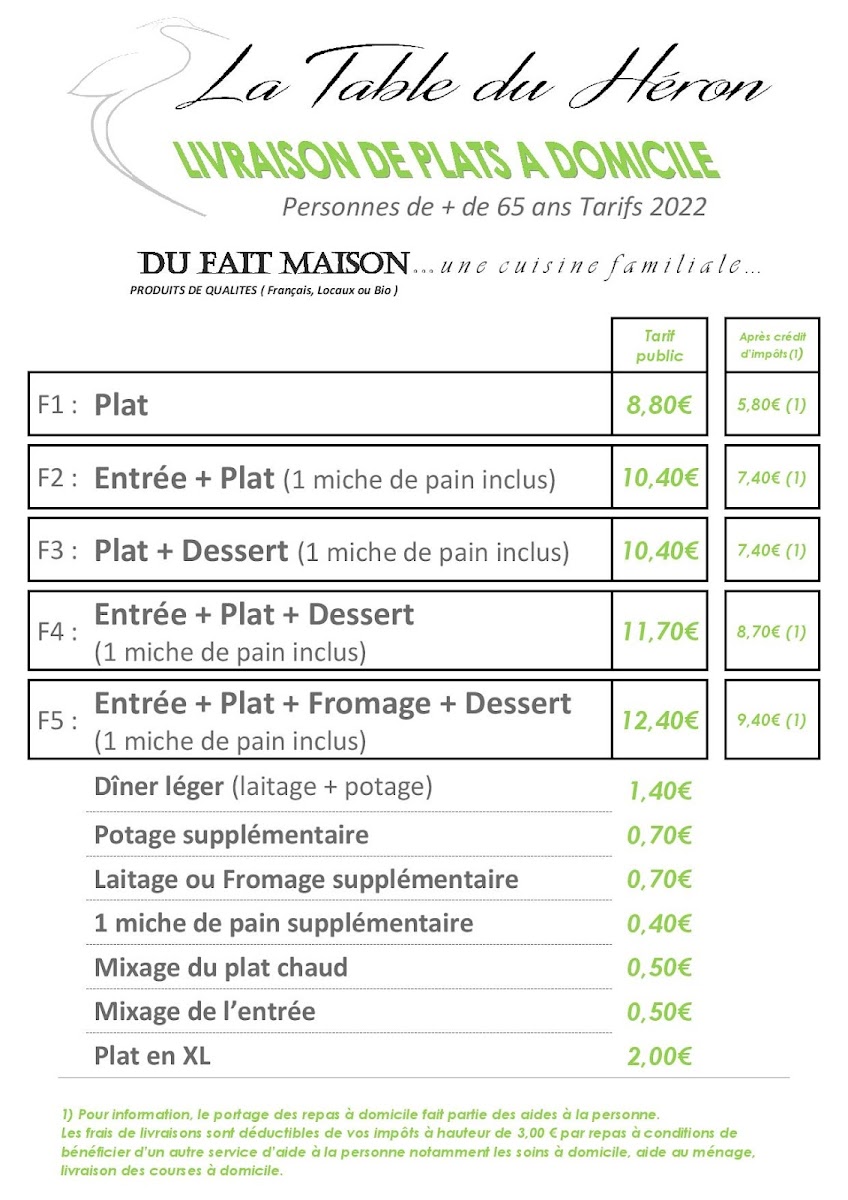 Menu Restaurant La Table Du Heron-1